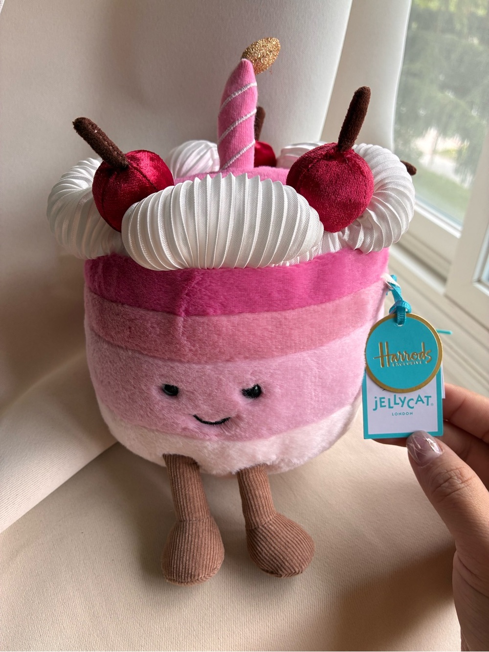Jellycat Cherry Cake Plush retired. New with tags